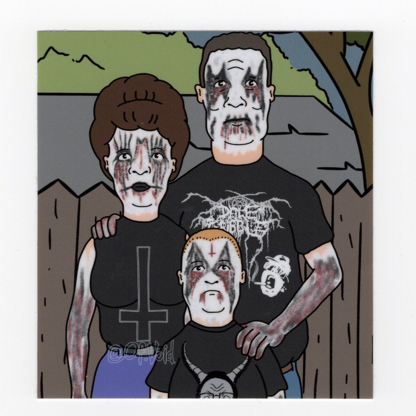 Black Metal Family Portrait Sticker